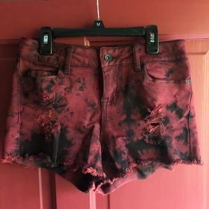 Red Tie Dye Shorts